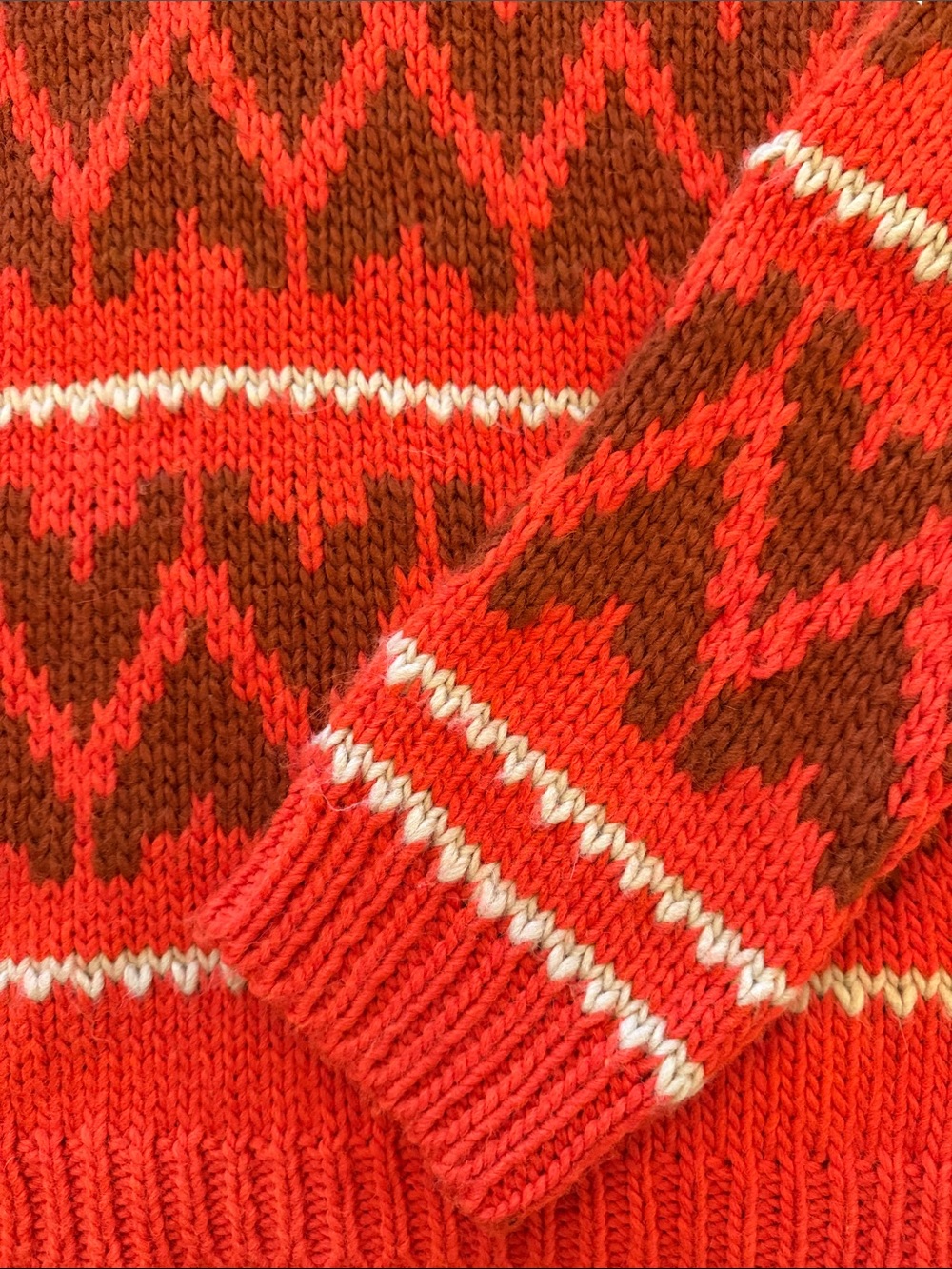THE GREAT. The Folk Pullover Sweater in Firestone Red Size 2 Like New Oversized - Picture 3 of 7
